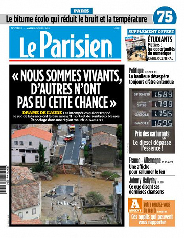 Le Parisien du Mardi 16 Octobre 2018