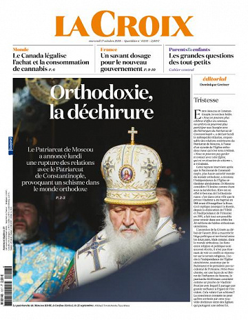 La Croix du Mercredi 17 Octobre 2018