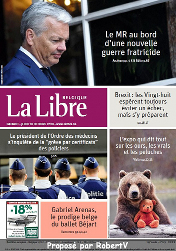 La Libre Belgique - Jeudi 18 Octobre 2018