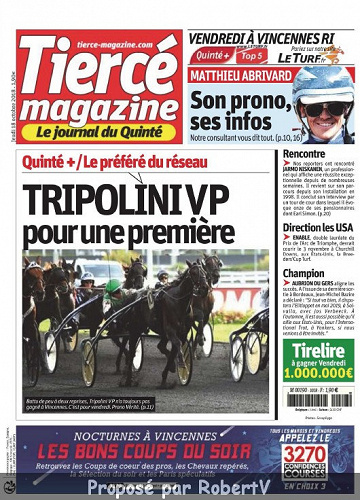Tiercé Magazine - Jeudi 18 Octobre 2018