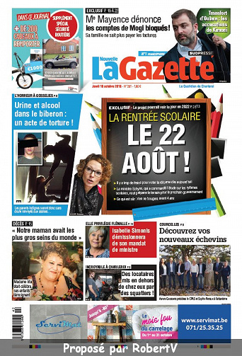 La Nouvelle Gazette Charleroi - Jeudi 18 Octobre 2018