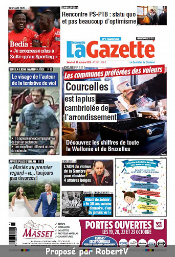 La Nouvelle Gazette Charleroi - Vendredi 19 Octobre 2018
