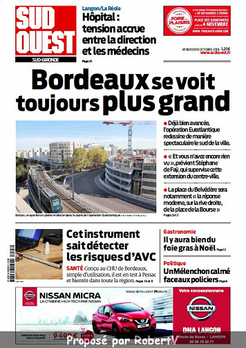 Sud Ouest Sud-Gironde - Vendredi 19 Octobre 2018