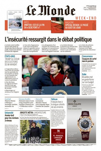 Le Monde du Samedi 20 Octobre 2018