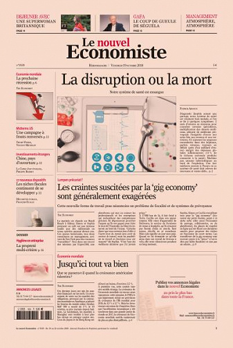 Le nouvel Economiste du Vendredi 19 Octobre 2018