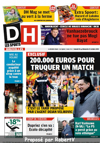 La Dernière Heure Bruxelles - Samedi 20 et Dimanche 21 Octobre 2018