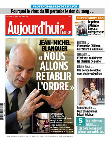 Aujourd’hui en France du Lundi 22 Octobre 2018