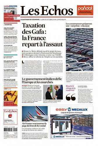 Les Echos du Lundi 22 Octobre 2018