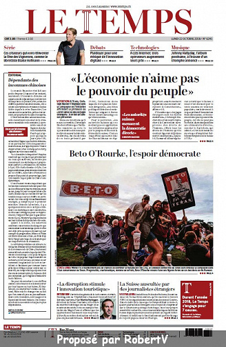 Le Temps - Lundi 22 Octobre 2018