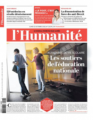 L’Humanite du Lundi 22 Octobre 2018