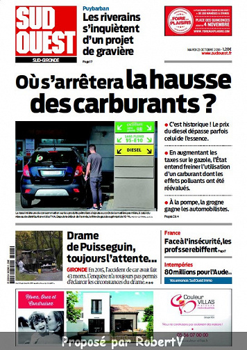 Sud Ouest Sud-Gironde - Mardi 23 Octobre 2018