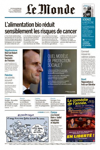 Le Monde du Jeudi 24 Octobre 2018