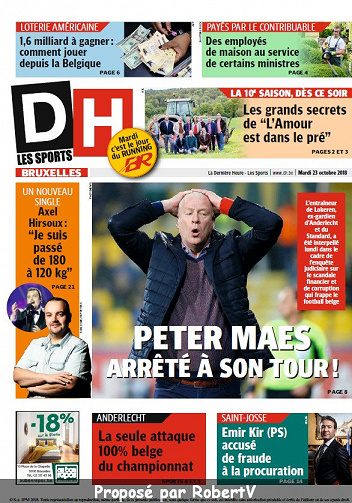 La Dernière Heure Bruxelles- Mardi 23 Octobre 2018