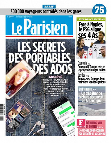Le Parisien du Jeudi 24 Octobre 2018