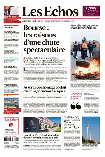 Les Echos du Mercredi 24 Octobre 2018