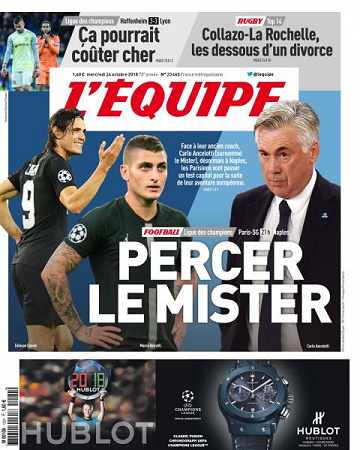 L’equipe du Jeudi 24 Octobre 2018