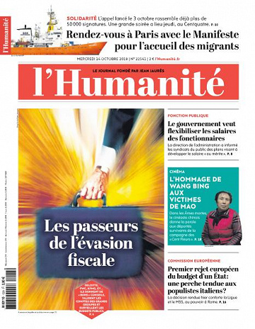 L’Humanite du Jeudi 24 Octobre 2018