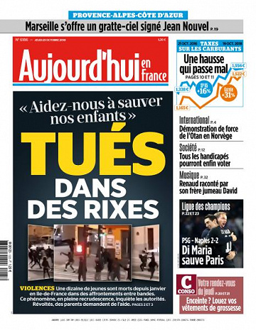 Aujourd’hui en France du Jeudi 25 Octobre 2018