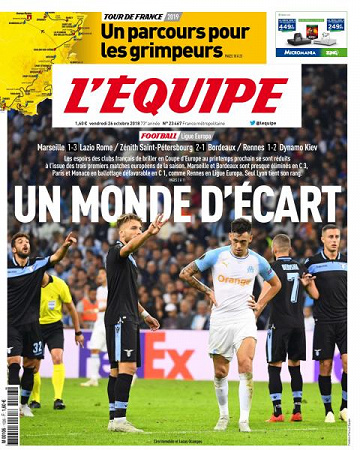 L’equipe du Vendredi 26 Octobre 2018
