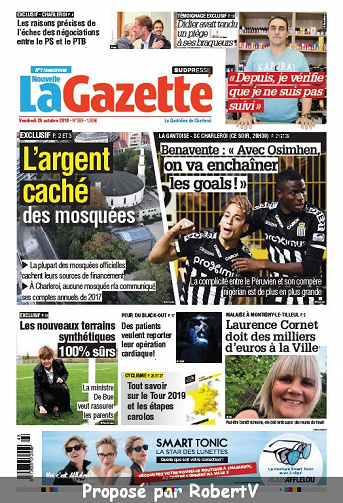 La Nouvelle Gazette Charleroi - Vendredi 26 Octobre 2018