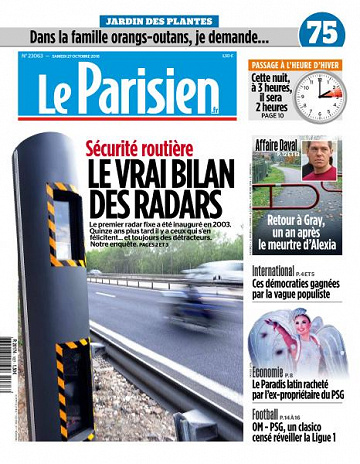 Le Parisien du Samedi 27 Octobre 2018