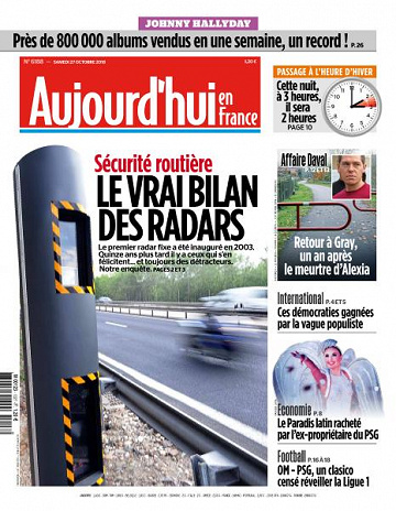 Aujourd’hui en France du Samedi 27 Octobre 2018