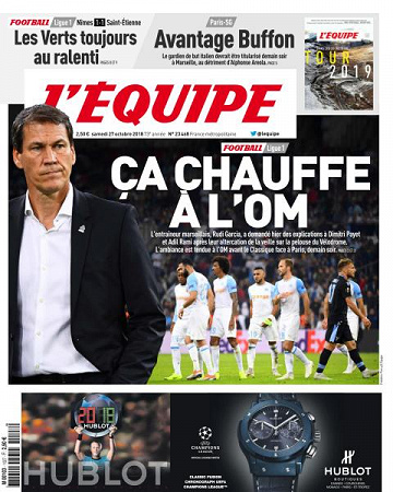 L’equipe du Samedi 27 Octobre 2018