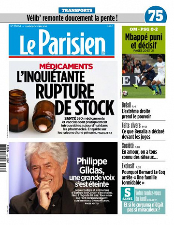 Le Parisien du Lundi 29 Octobre 2018
