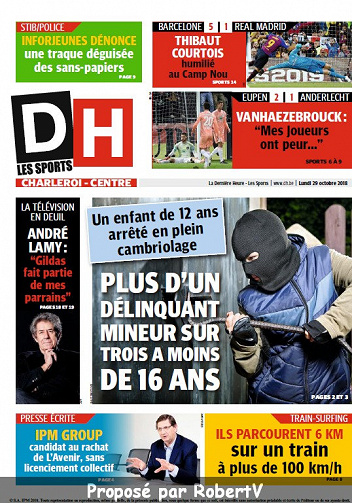 La Dernière Heure Charleroi-Centre - Lundi 29 Octobre 2018