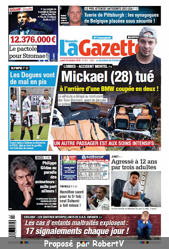 La Nouvelle Gazette Charleroi - Lundi 29 Octobre 2018