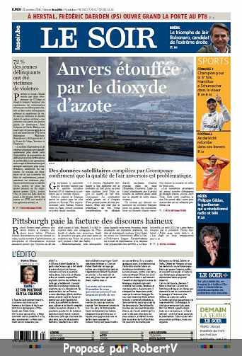 Le Soir - Lundi 29 Octobre 2018