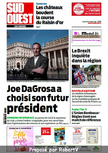 Sud Ouest Sud-Gironde - Lundi 29 Octobre 2018