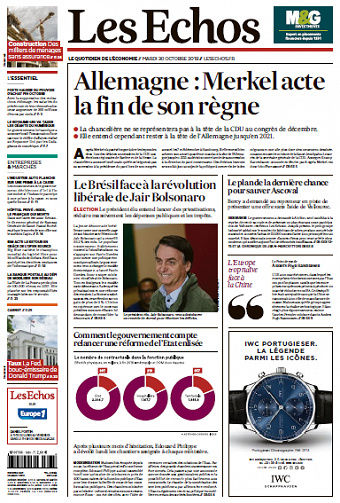 Les Echos du Mardi 30 Octobre 2018