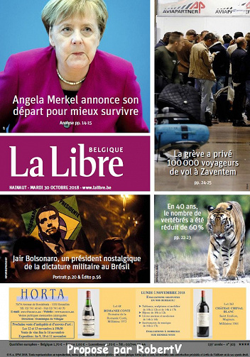 La Libre Belgique - Mardi 30 Octobre 2018