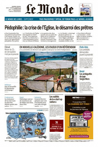 Le Monde du Jeudi 1 et Vendredi 2 Novembre 2018