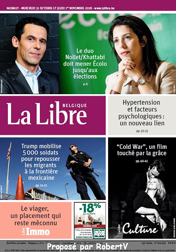 La Libre Belgique - Mercredi 31 Octobre et Jeudi 1er Novembre 2018