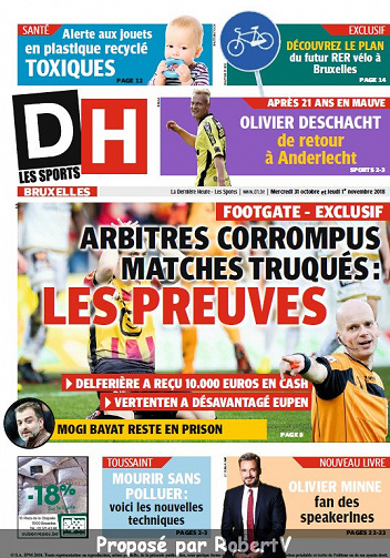 La Dernière Heure (3 éditions) - Mercredi 31 Octobre 2018