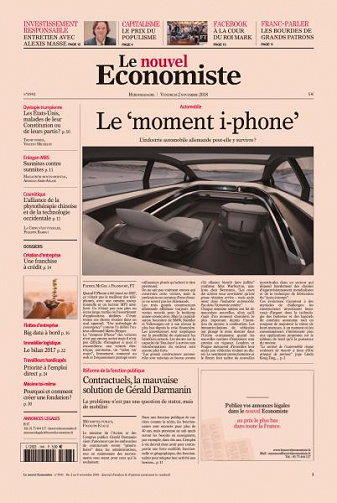 Le nouvel Economiste du Vendredi 2 Novembre 2018