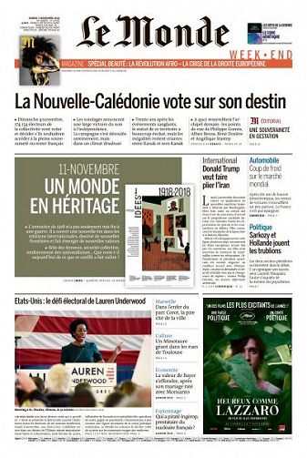 Le Monde du Samedi 3 Novembre 2018