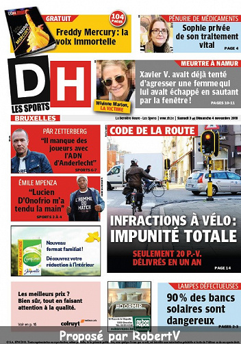 La Dernière Heure (2 éditions) - Samedi 3 Novembre 2018