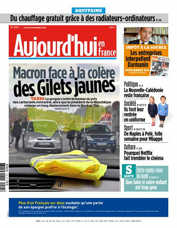 Aujourd’hui en France du Lundi 5 Novembre 2018
