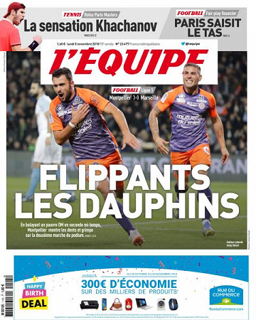 L’equipe du Lundi 5 Novembre 2018