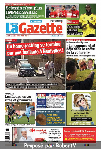 La Nouvelle Gazette 2 éditions - Lundi 5 Novembre 2018
