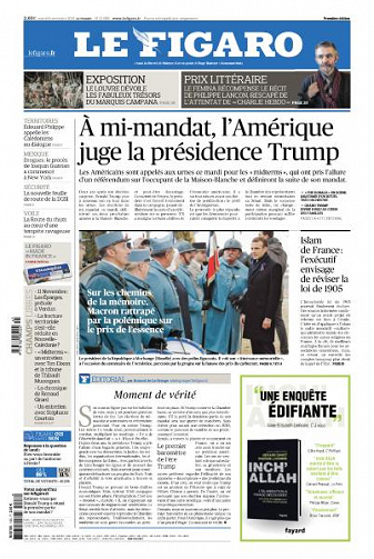 Le Figaro du Mardi 6 Novembre 2018