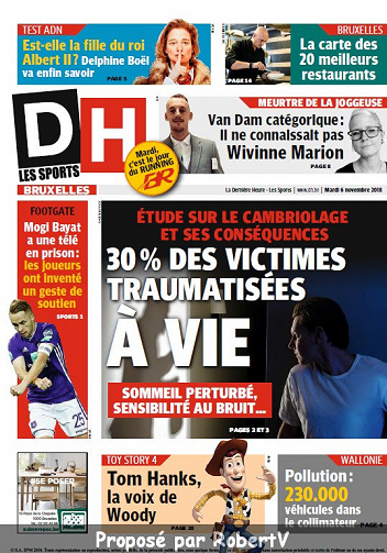 La Dernière Heure (3 éditions) - Mardi 6 Novembre 2018