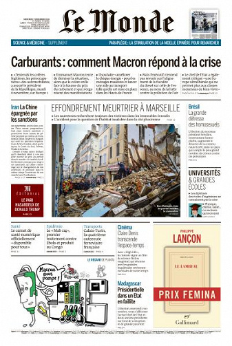 Le Monde du Mercredi 7 Novembre 2018