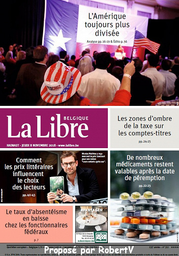 La Libre Belgique - Jeudi 8 Novembre 2018