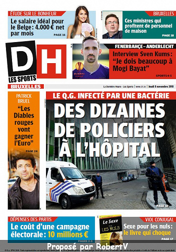 La Dernière Heure (3 éditions) - Jeudi 8 Novembre 2018