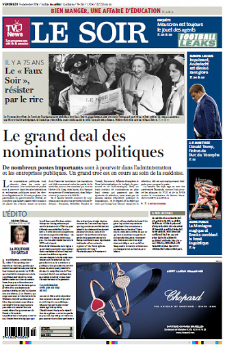 Le Soir du Vendredi 9 Novembre 2018