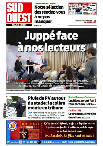 Sud Ouest Dax - Sud-Landes - Vendredi 9 Novembre 2018